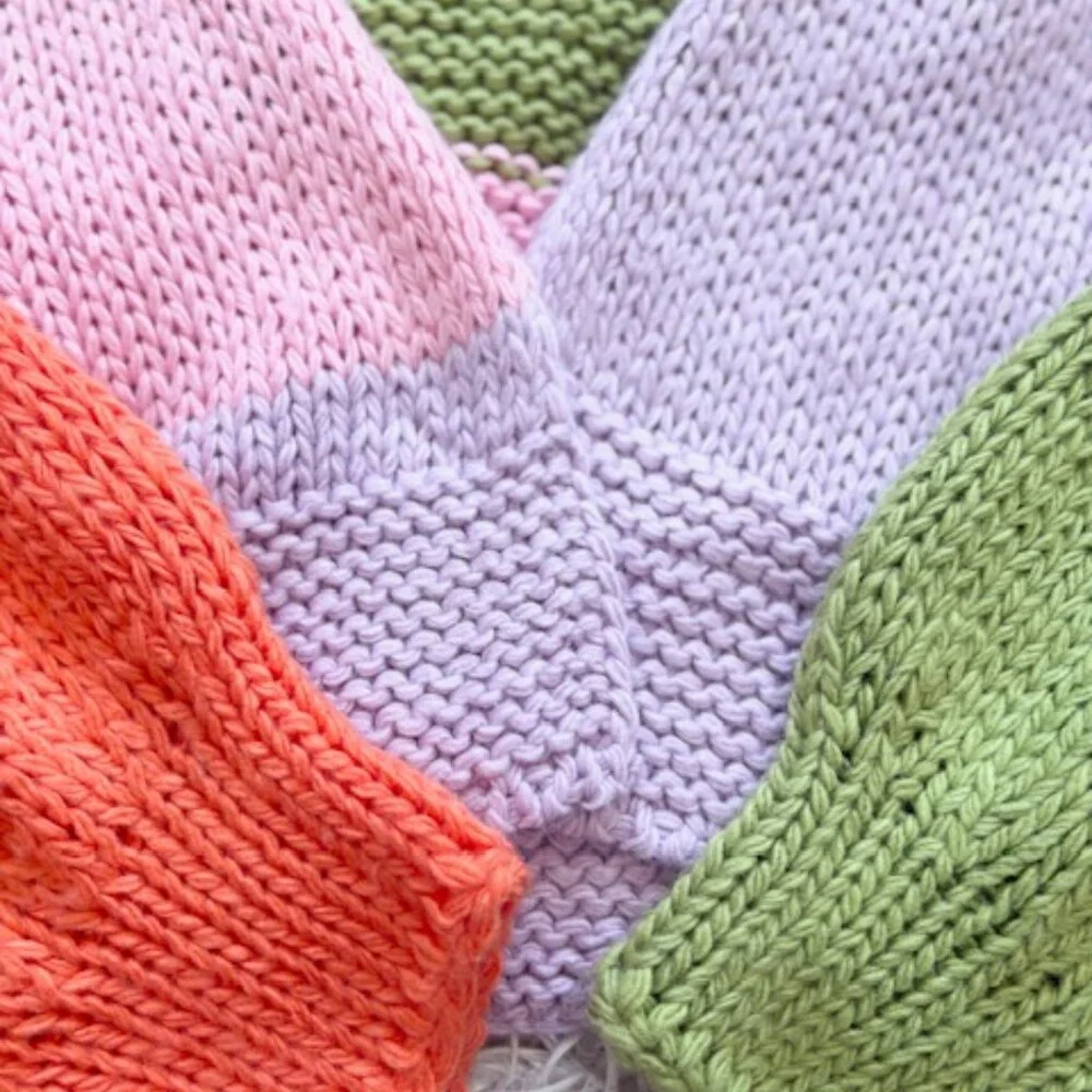 DAVI & DANI Colorblock Cardigan - Green, Pink, Orange